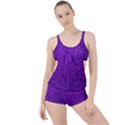 Purple  Glitter Boyleg Tankini Set  View1