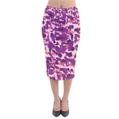 Pink Camo Velvet Midi Pencil Skirt by snowwhitegirl