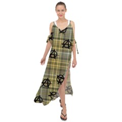 Yellow Plaid Anarchy Maxi Chiffon Cover Up Dress by snowwhitegirl