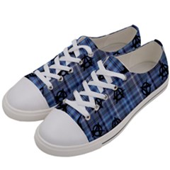 Blue  Plaid Anarchy Women s Low Top Canvas Sneakers by snowwhitegirl