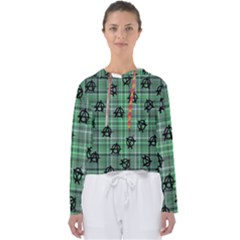 Green  Plaid Anarchy Women s Slouchy Sweat by snowwhitegirl