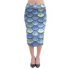 Blue Mermaid Scale Midi Pencil Skirt by snowwhitegirl