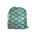 Aqua Mermaid Scale Drawstring Pouch (Large) View2