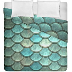 Aqua Mermaid Scale Duvet Cover Double Side (king Size) by snowwhitegirl