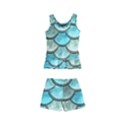 Aqua Mermaid Scale Kid s Boyleg Swimsuit View2