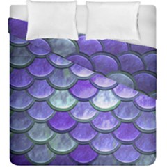 Blue Purple Mermaid Scale Duvet Cover Double Side (king Size) by snowwhitegirl