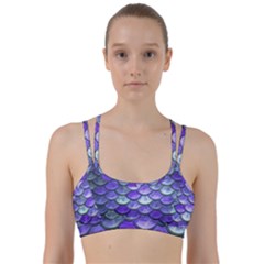 Blue Purple Mermaid Scale Line Them Up Sports Bra by snowwhitegirl