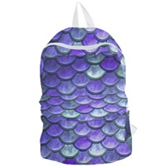 Blue Purple Mermaid Scale Foldable Lightweight Backpack by snowwhitegirl