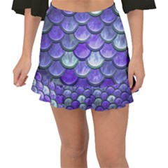 Blue Purple Mermaid Scale Fishtail Mini Chiffon Skirt by snowwhitegirl