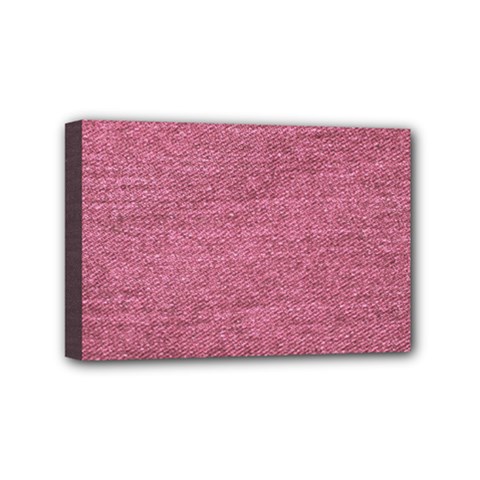 Pink  Denim Mini Canvas 6  X 4  by snowwhitegirl