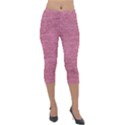 Pink  Denim Lightweight Velour Capri Leggings  View1