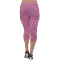 Pink  Denim Lightweight Velour Capri Leggings  View2