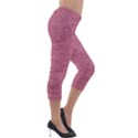 Pink  Denim Lightweight Velour Capri Leggings  View4