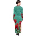 Green Denim Flowers Turtleneck Maxi Dress View2