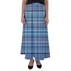 Teal Plaid Flared Maxi Skirt by snowwhitegirl