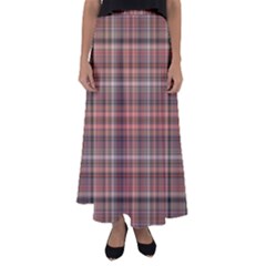 Peach  Plaid Flared Maxi Skirt by snowwhitegirl