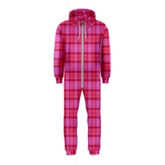 Valentine Pink Red Plaid Hooded Jumpsuit (kids) by snowwhitegirl