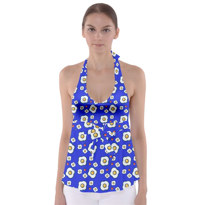 Eggs Blue Babydoll Tankini Top