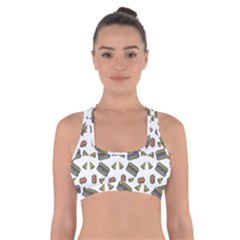 Fast Food White Cross Back Sports Bra by snowwhitegirl