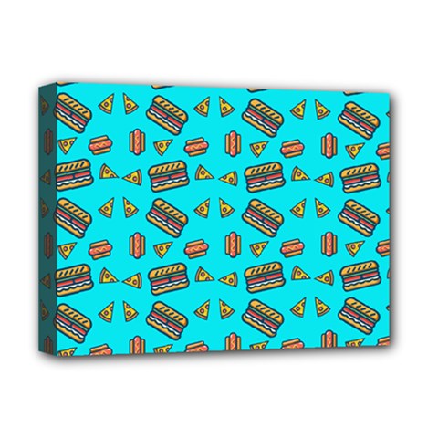 Fast Food Blue Deluxe Canvas 16  X 12   by snowwhitegirl