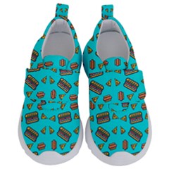 Fast Food Blue Velcro Strap Shoes by snowwhitegirl