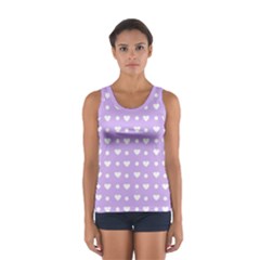 Hearts Dots Purple Sport Tank Top  by snowwhitegirl