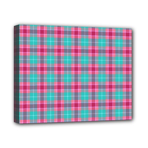 Blue Pink Plaid Canvas 10  X 8  by snowwhitegirl