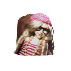 Cover Girl Drawstring Pouch (large) by snowwhitegirl