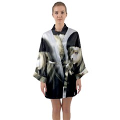 Black Angel Long Sleeve Kimono Robe by snowwhitegirl