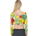 Orange Tropics Long Sleeve Crop Top View2