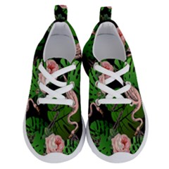 Flamingo Floral Black Running Shoes by snowwhitegirl