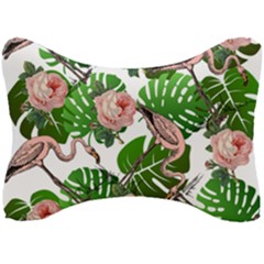 Flamingo Floral White Seat Head Rest Cushion by snowwhitegirl