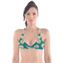 Teal Tulips Plunge Bikini Top View1