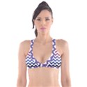 Pink Blue Black Ombre Chevron Plunge Bikini Top View1