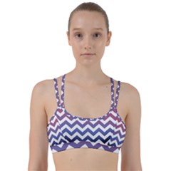 Pink Blue Black Ombre Chevron Line Them Up Sports Bra by snowwhitegirl