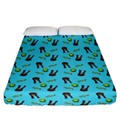 School Girl Pattern Blue Fitted Sheet (california King Size) by snowwhitegirl