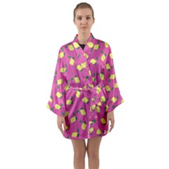 Lemons Pink Long Sleeve Kimono Robe by snowwhitegirl