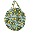 Fruit Branches Blue Giant Round Zipper Tote View1