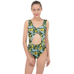 Fruit Branches Blue Center Cut Out Swimsuit by snowwhitegirl