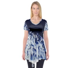 Blue Waves Sea Short Sleeve Tunic  by snowwhitegirl