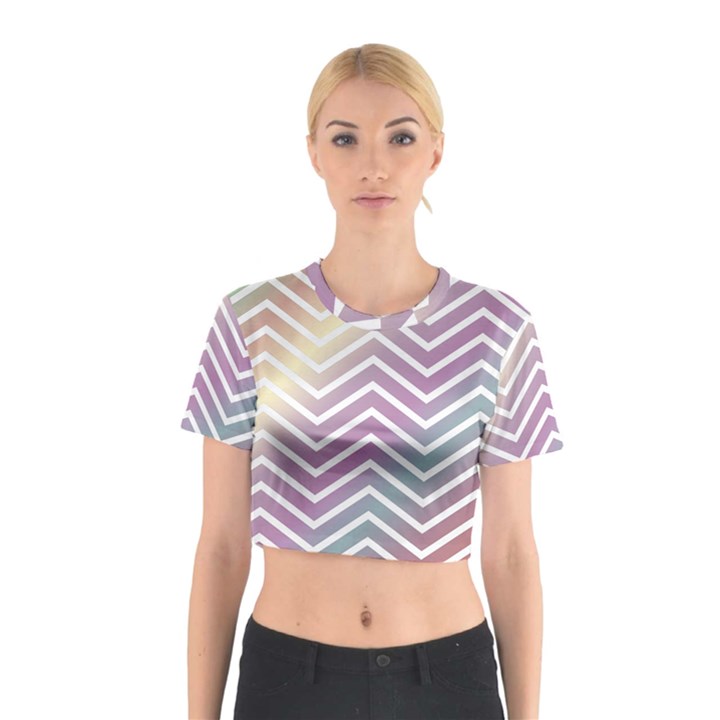 Ombre Zigzag 01 Cotton Crop Top