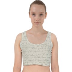 Handwritten Letter 2 Velvet Racer Back Crop Top by vintage2030