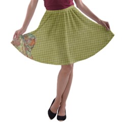 Background 1619142 1920 A-line Skater Skirt by vintage2030