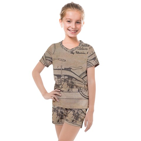 Motorcycle 1515873 1280 Kids  Mesh Tee And Shorts Set by vintage2030