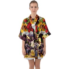 Flowers 1776534 1920 Quarter Sleeve Kimono Robe by vintage2030