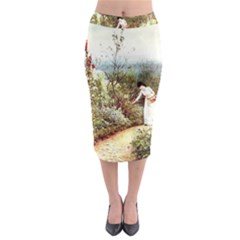 Lady And Scenery Midi Pencil Skirt by vintage2030