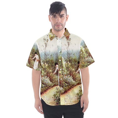 Lady And Scenery Men s Short Sleeve Shirt by vintage2030