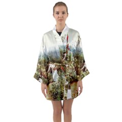 Lady And Scenery Long Sleeve Kimono Robe by vintage2030