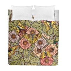 Flower And Butterfly Duvet Cover Double Side (full/ Double Size) by vintage2030