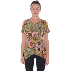 Flower And Butterfly Cut Out Side Drop Tee by vintage2030